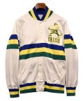 70's＾【USA製】【ビンテージ】【白ｘ青ｘ黄緑ライン】ノートルダム・ファイティング・アイリッシュ【Irish】【スナップブルゾン】【サイズ40】 