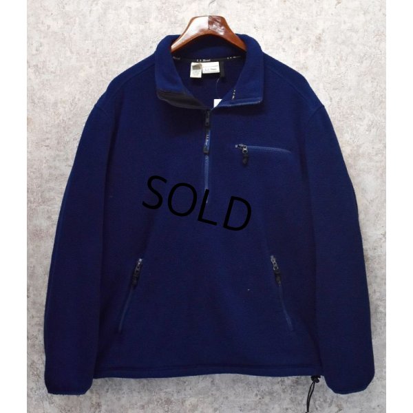 画像1: ＬＬビーン【L.L.bean】【紺】【ハーフジップ】【フリースジャケット】【サイズM-Ｌ】 