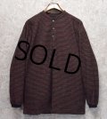 90’s【ビンテージ】USA製【BACHRACH】バクラック【黒×緑×エンジ】ボーダー【ヘンリーネック】【ロンＴ】【サイズＭ】 