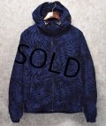 【J.crew】【Ｊクルー】【紺×紫】【リーフ柄】【コットンパーカー】ヨットパーカー【サイズM】 