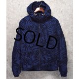 【J.crew】【Ｊクルー】【紺×紫】【リーフ柄】【コットンパーカー】ヨットパーカー【サイズM】 