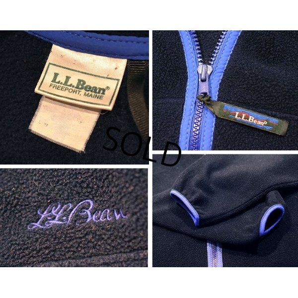 画像2: 【ビンテージ】L.L.Bean【ＬＬビーン】【紺ｘ水色】【フルジップ】【フリースカーディガン】 