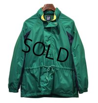 【ビンテージ】【オールドギャップ】【GAP】【緑ｘ紺】【ナイロン】【ハーフジップ】【ナイロンパーカー】アノラックパーカー【サイズＳ】 