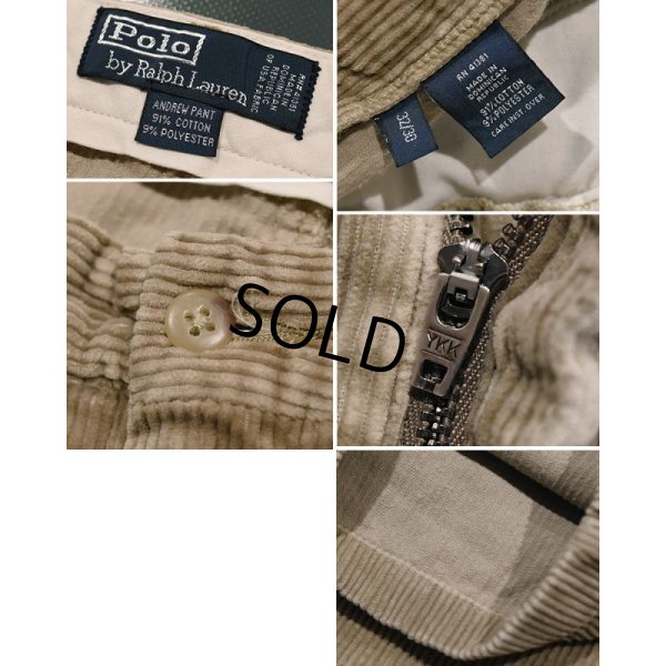 画像3: 【ラルフローレン】POLO RALPH LAUREN【ベージュ】ANDREW PANTS【２タック】【コーデュロイパンツ】【32×30】 