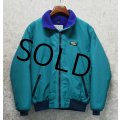 80's~【ビンテージ】L.L.Bean【ＬＬビーン】【エメラルドグリーン×青】【ウォームアップジャケット】【レディースＬ】 