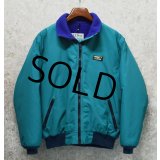 80's~【ビンテージ】L.L.Bean【ＬＬビーン】【エメラルドグリーン×青】【ウォームアップジャケット】【レディースＬ】 