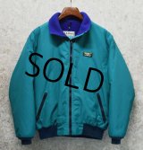 80's~【ビンテージ】L.L.Bean【ＬＬビーン】【エメラルドグリーン×青】【ウォームアップジャケット】【レディースＬ】 