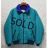 80's~【ビンテージ】L.L.Bean【ＬＬビーン】【エメラルドグリーン×青】【ウォームアップジャケット】【レディースＬ】 