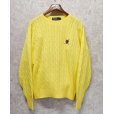 画像1: 【ラルフローレン】POLO RALPH LAUREN【イエロー】ケーブル編み【コットンセーター】【サイズL】<br> (1)