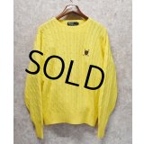 【ラルフローレン】POLO RALPH LAUREN【イエロー】ケーブル編み【コットンセーター】【サイズL】 