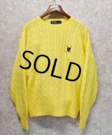 【ラルフローレン】POLO RALPH LAUREN【イエロー】ケーブル編み【コットンセーター】【サイズL】 
