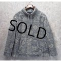 USA製【オールドギャップ】【GAP】グレーｘマーブル【リボン付き】【フリース】【モックネックプルオーバー】【レディース】【サイズL】 