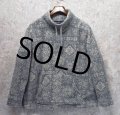 USA製【オールドギャップ】【GAP】グレーｘマーブル【リボン付き】【フリース】【モックネックプルオーバー】【レディース】【サイズL】 