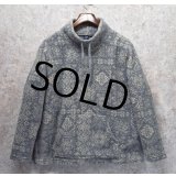 USA製【オールドギャップ】【GAP】グレーｘマーブル【リボン付き】【フリース】【モックネックプルオーバー】【レディース】【サイズL】 