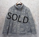 USA製【オールドギャップ】【GAP】グレーｘマーブル【リボン付き】【フリース】【モックネックプルオーバー】【レディース】【サイズL】 