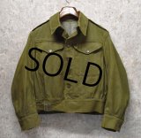 50's【ビンテージ】ブリティッシュアーミー【イギリス軍】グリーンデニム【チェンジボタン】【バトルドレスジャケット】【パドレスユニフォーム】【サイズ４】 