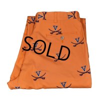 【USA製】【ビンテージ】【ELJO’Ｓ】【オレンジ】【バージニアキャバリアーズ】【総柄パンツ】【W32】 