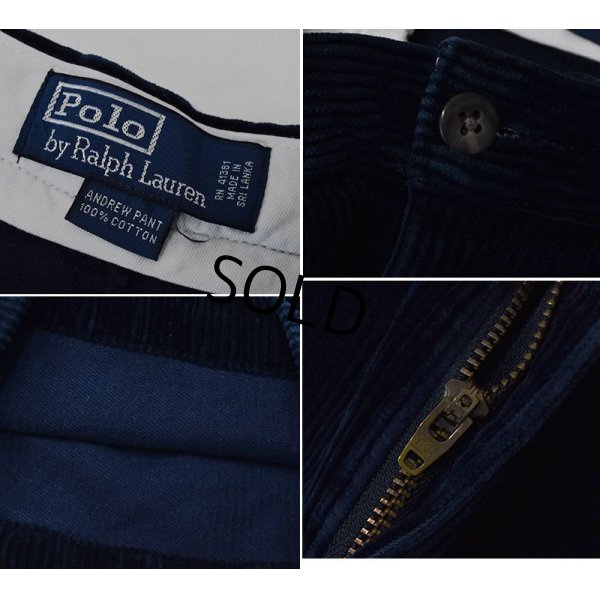 画像2: 【ラルフローレン】POLO RALPH LAUREN【紺】ANDREW PANTS【２タック】【コーデュロイパンツ】【32×32】 