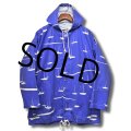 【USA製】【デッドストック】ビンテージ【MICHIGAN RAG CO.】【ミシガンラグ】【ヨット】【総柄フードジャケット】【サイズＬ】 