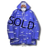 【USA製】【デッドストック】ビンテージ【MICHIGAN RAG CO.】【ミシガンラグ】【ヨット】【総柄フードジャケット】【サイズＬ】 