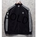 デッドストック【ビンテージ】【アディダス】adidas【黒×白ライン】ジャージ【トラックジャケット】【トラックジャージ】【ボーイズＬ】 