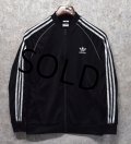デッドストック【ビンテージ】【アディダス】adidas【黒×白ライン】ジャージ【トラックジャケット】【トラックジャージ】【ボーイズＬ】 