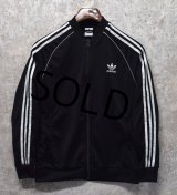 デッドストック【ビンテージ】【アディダス】adidas【黒×白ライン】ジャージ【トラックジャケット】【トラックジャージ】【ボーイズＬ】 