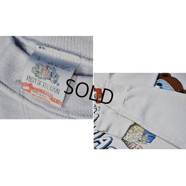 画像2: 90's【USA製】ビンテージ【FRUIT OF THE LOOM】【フルーツオブザルーム】【白】潜水クマ【スウェット】【サイズＬ】 