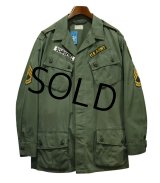  60's【ビンテージ】【米軍実物】U.S.ARMY【ノンリップ】初期型【ジャングルファティーグシャツ】【ファティーグジャケット】【M-long】 