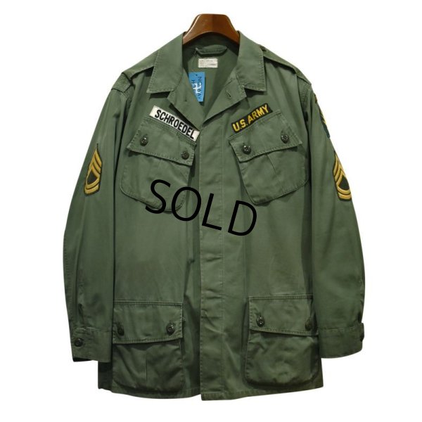 画像1:  60's【ビンテージ】【米軍実物】U.S.ARMY【ノンリップ】初期型【ジャングルファティーグシャツ】【ファティーグジャケット】【M-long】 