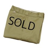 80's~【USA製】【ビンテージ】ディッキーズ【Dickies】【ベージュ】【ポリコットン】【ワークパンツ】【33×34】 