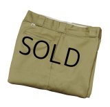 80's~【USA製】【ビンテージ】ディッキーズ【Dickies】【ベージュ】【ポリコットン】【ワークパンツ】【33×34】 