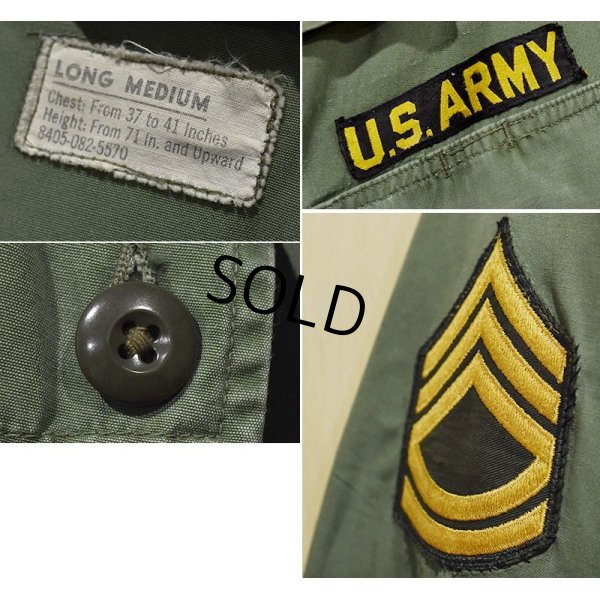 画像2:  60's【ビンテージ】【米軍実物】U.S.ARMY【ノンリップ】初期型【ジャングルファティーグシャツ】【ファティーグジャケット】【M-long】 