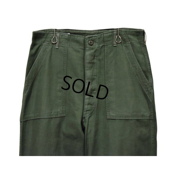 画像4: 【60∼70's】【米軍実物】【ビンテージ】OG107【ベイカーパンツ】UFOボタン【ユーティリティパンツ】【34×33】
