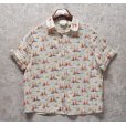 画像1: 【CYNTHIA ROWLEY】【シンシア ローリー】【ヨット柄】【リネン】【半袖シャツ】【レディース古着】【サイズS】<br> (1)