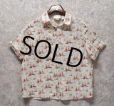 【CYNTHIA ROWLEY】【シンシア ローリー】【ヨット柄】【リネン】【半袖シャツ】【レディース古着】【サイズS】 