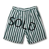 【ビンテージ】【オールドギャップ】【GAP】ギャップ 【緑ｘ白ストライプ】【２タックショートパンツ】【短パン】【コットンショーツ】【W30】 