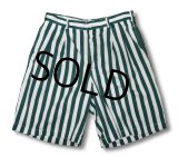 【ビンテージ】【オールドギャップ】【GAP】ギャップ 【緑ｘ白ストライプ】【２タックショートパンツ】【短パン】【コットンショーツ】【W30】 