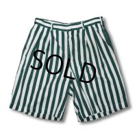 【ビンテージ】【オールドギャップ】【GAP】ギャップ 【緑ｘ白ストライプ】【２タックショートパンツ】【短パン】【コットンショーツ】【W30】 