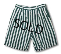 【ビンテージ】【オールドギャップ】【GAP】ギャップ 【緑ｘ白ストライプ】【２タックショートパンツ】【短パン】【コットンショーツ】【W30】 