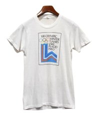 80's【USA製】【ビンテージ】【XIII OLYMPIC WINTER GAMES LAKE PLACID 1980】【冬季オリンピック】【白】【Ｔシャツ】【サイズＭ】 
