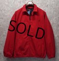 【90's〜】【ラルフローレン】POLO RALPH LAUREN【赤】【チェック裏地】【コットンブルゾン】【サイズＸＬ】 
