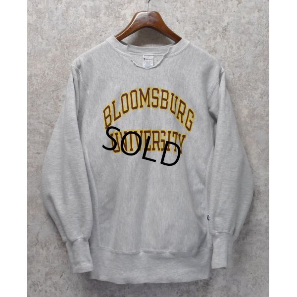 画像1: 90’s【ビンテージ】【チャンピオン】【リバースウィーブ】【グレー】【BLOOMSBURG UNIVERSITY】【カレッジスウェット】二段プリント【刺繡タグ】【サイズL】 
