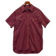 画像1: 【ビンテージ】【SEARS】【シアーズ】【黒×ワイン】【チェック柄】【ウエスタン】【半袖シャツ】【サイズＸＬ】<br> (1)