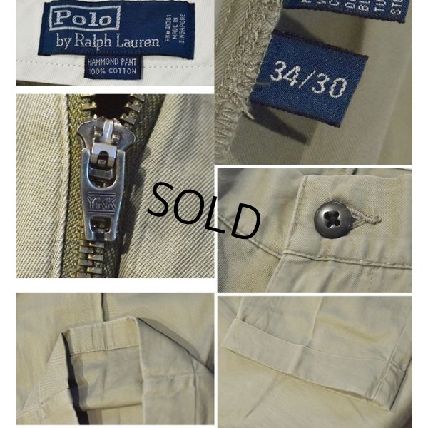 画像3: 【ラルフローレン】POLO RALPH LAUREN【ベージュ】HAMMOND PANTS【２タック】【コットンパンツ】【34×30】 