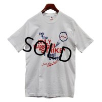 90's USA製 ビンテージ【フルーツオブザルーム】【白】【This is the only baseball strike】 Tシャツ 【サイズL】 