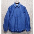 【デッドストック】【USA製】ビンテージ【Classic Elegance】【クラシックエレガンス】【青】【ポリコットンシャツ】 【サイズＭ】 