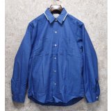 【デッドストック】【USA製】ビンテージ【Classic Elegance】【クラシックエレガンス】【青】【ポリコットンシャツ】 【サイズＭ】 