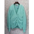画像1: 90's~ ビンテージ【USA製】ISLE OF COTTON【ミントグリーン】【コットンカーディガン】【サイズＬ】<br> (1)