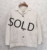 【ビンテージ】Eddie Bauer【エディーバウアー】【生成り】【リネンジャケット】レディースＭ【レディース古着】  